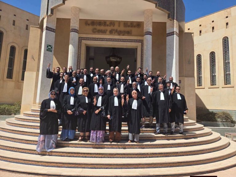 محامو العيون يحتجون بمحكمة الاستئناف تزامناً مع دخول المقاطعة الوطنية أسبوعها الرابع
